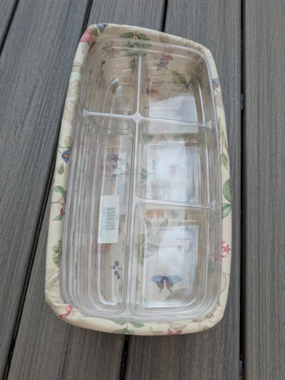 Longaberger 2003 Vanity Basket w/ 2 Plastic Protectors & Botanical Fields Liner